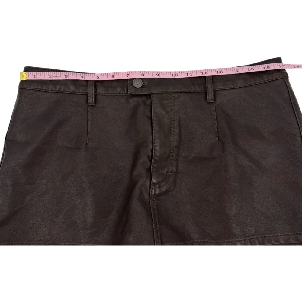 WE THE FREE 31 Skort Brown Vegan Leather Coated Mini Skirt Shorts Espresso Edgy